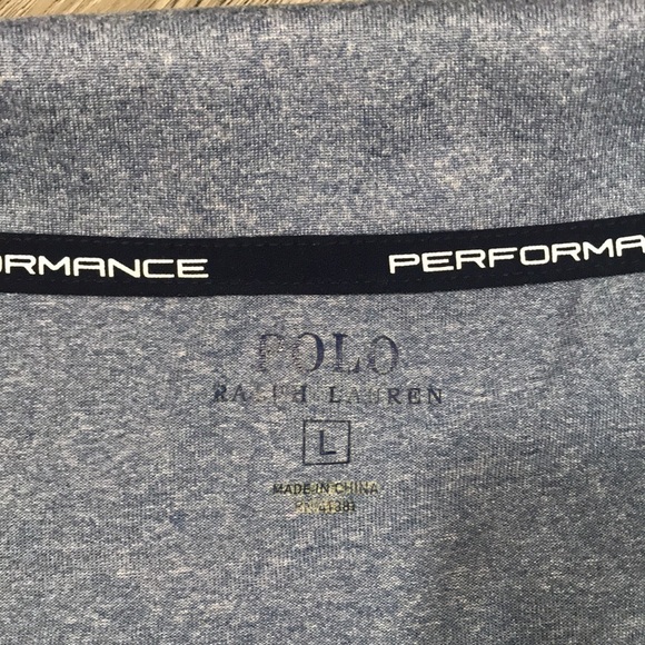 Polo Ralph Lauren Performance Heather Blue Quarter Zip Pull Over Knit Shirt - Picture 4 of 9